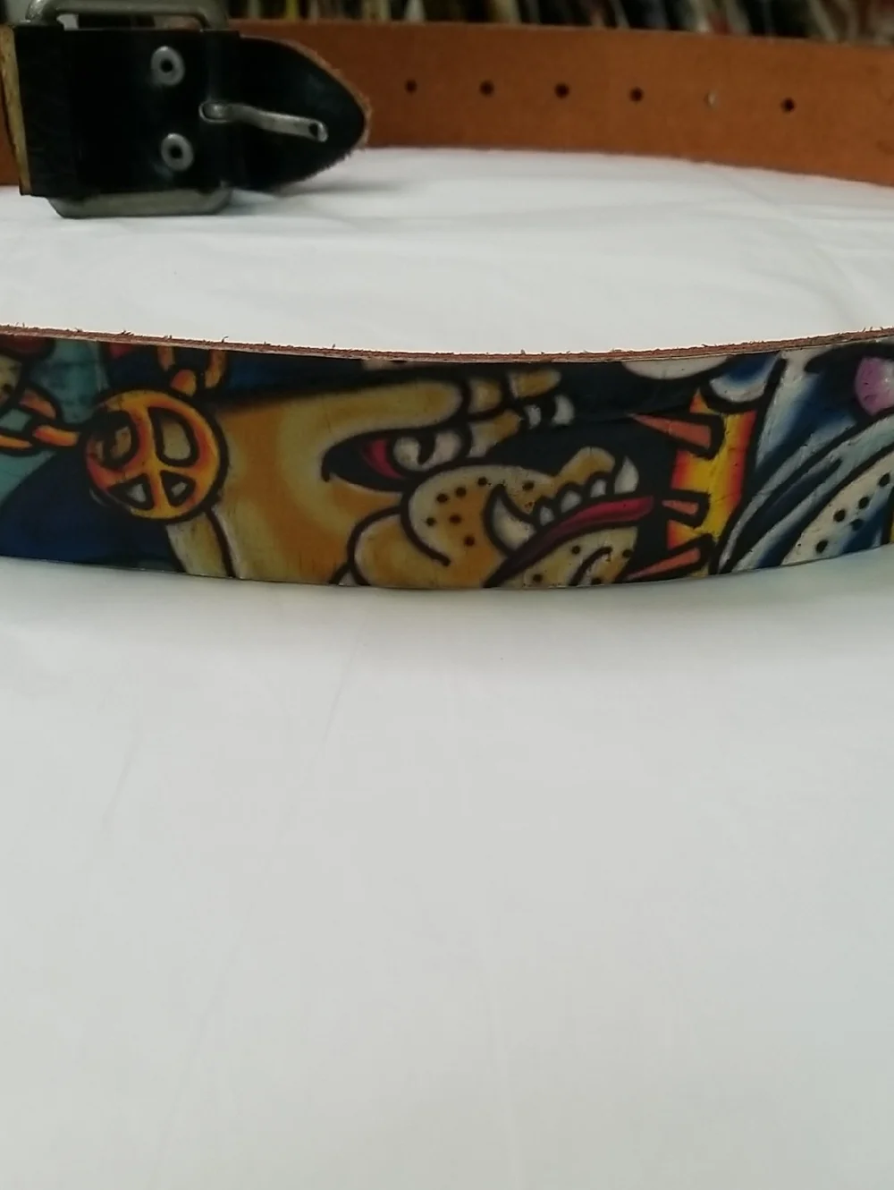 Ed Hardy Leather Belt Mens Small Genuine Vintage